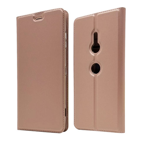 Funda de Cuero Cartera con Soporte Carcasa para Sony Xperia XZ3 Oro Rosa