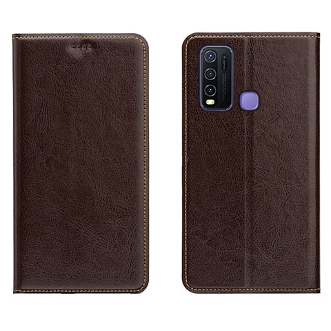 Funda de Cuero Cartera con Soporte Carcasa para Vivo Y50 Marron