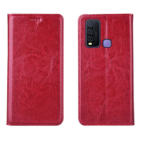 Funda de Cuero Cartera con Soporte Carcasa para Vivo Y50 Rojo