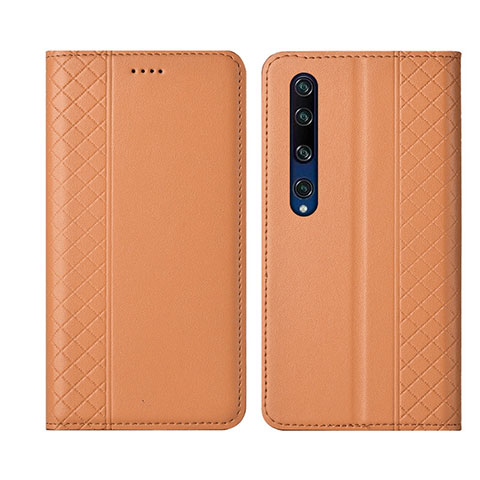 Funda de Cuero Cartera con Soporte Carcasa para Xiaomi Mi 10 Naranja