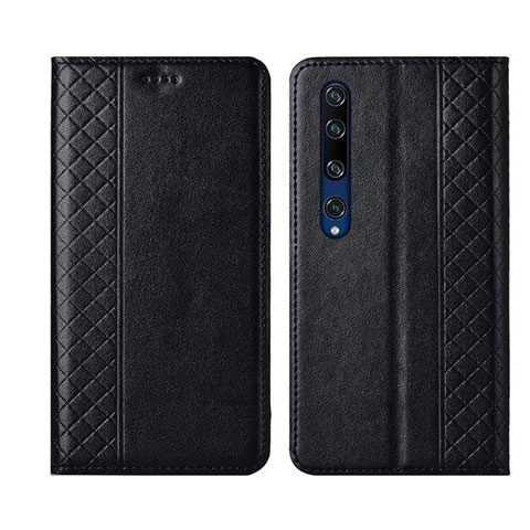 Funda de Cuero Cartera con Soporte Carcasa para Xiaomi Mi 10 Negro