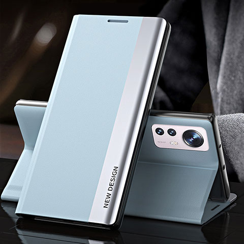 Funda de Cuero Cartera con Soporte Carcasa para Xiaomi Mi 12 Pro 5G Azul Claro