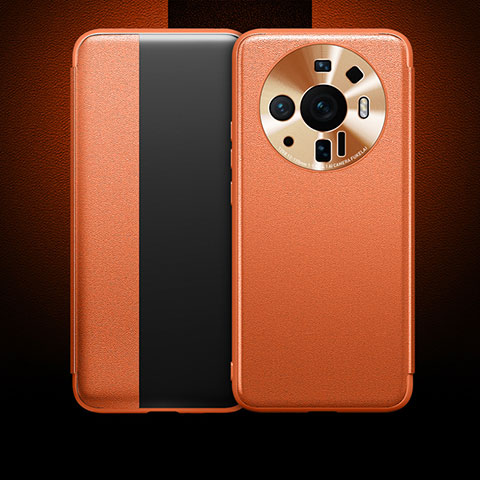 Funda de Cuero Cartera con Soporte Carcasa para Xiaomi Mi 12S Ultra 5G Naranja