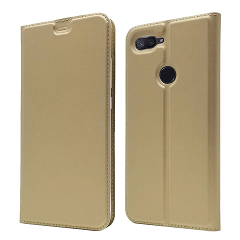 Funda de Cuero Cartera con Soporte Carcasa para Xiaomi Mi 8 Lite Oro