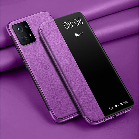 Funda de Cuero Cartera con Soporte Carcasa para Xiaomi Mi Mix 4 5G Morado