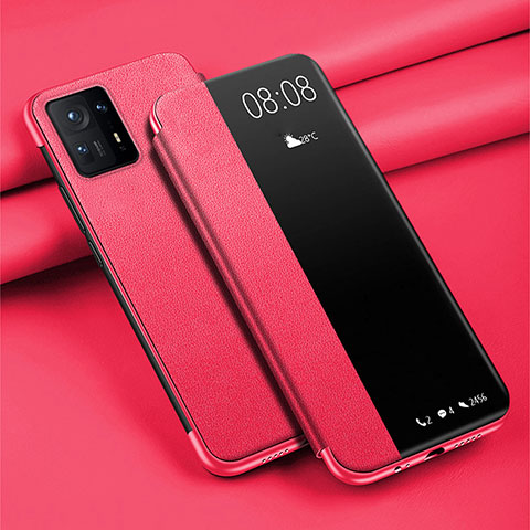 Funda de Cuero Cartera con Soporte Carcasa para Xiaomi Mi Mix 4 5G Rojo