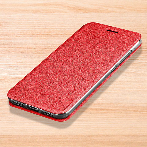 Funda de Cuero Cartera con Soporte Carcasa para Xiaomi Mi Play 4G Rojo