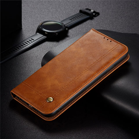 Funda de Cuero Cartera con Soporte Carcasa para Xiaomi Redmi 9 India Marron Claro