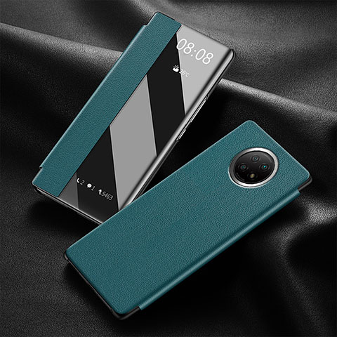 Funda de Cuero Cartera con Soporte Carcasa para Xiaomi Redmi Note 9 5G Verde