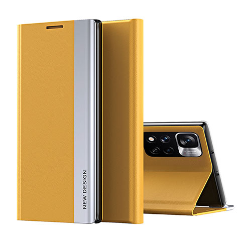 Funda de Cuero Cartera con Soporte Carcasa Q01H para Xiaomi Mi 11i 5G (2022) Amarillo