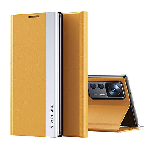 Funda de Cuero Cartera con Soporte Carcasa Q01H para Xiaomi Mi 12T 5G Amarillo