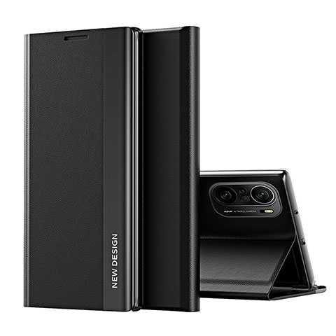Funda de Cuero Cartera con Soporte Carcasa Q01H para Xiaomi Poco F3 5G Negro
