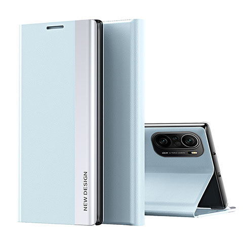 Funda de Cuero Cartera con Soporte Carcasa Q01H para Xiaomi Redmi K40 5G Azul Cielo