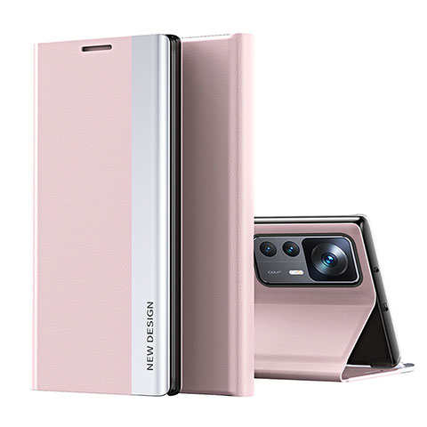 Funda de Cuero Cartera con Soporte Carcasa Q01H para Xiaomi Redmi K50 Ultra 5G Oro Rosa