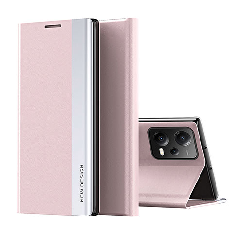 Funda de Cuero Cartera con Soporte Carcasa Q01H para Xiaomi Redmi Note 12 5G Oro Rosa