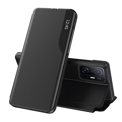 Funda de Cuero Cartera con Soporte Carcasa Q02H para Xiaomi Mi 11T Pro 5G Negro