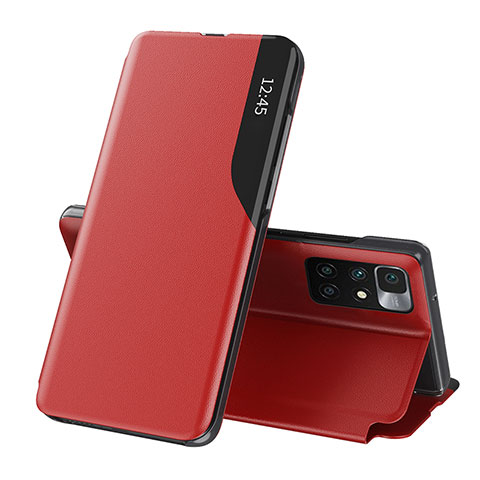 Funda de Cuero Cartera con Soporte Carcasa Q02H para Xiaomi Redmi 10 (2022) Rojo