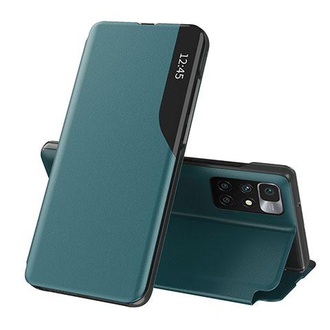 Funda de Cuero Cartera con Soporte Carcasa Q02H para Xiaomi Redmi 10 (2022) Verde