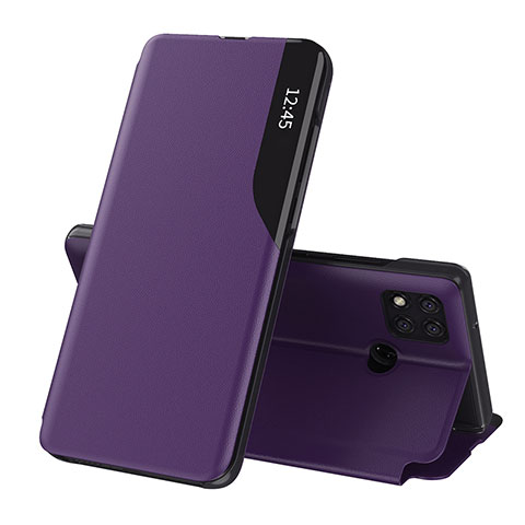 Funda de Cuero Cartera con Soporte Carcasa Q02H para Xiaomi Redmi 9C Morado