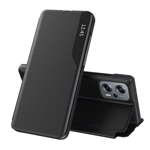 Funda de Cuero Cartera con Soporte Carcasa Q02H para Xiaomi Redmi K50i 5G Negro