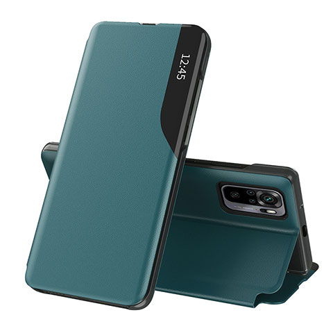 Funda de Cuero Cartera con Soporte Carcasa Q02H para Xiaomi Redmi Note 10 4G Verde