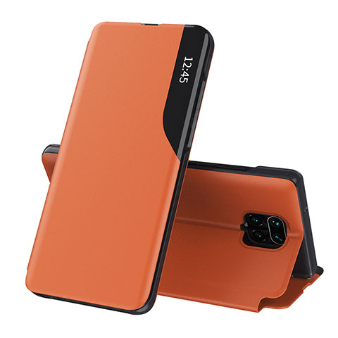 Funda de Cuero Cartera con Soporte Carcasa Q02H para Xiaomi Redmi Note 9 Pro Max Naranja