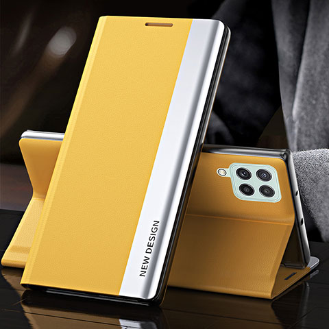 Funda de Cuero Cartera con Soporte Carcasa Q03H para Samsung Galaxy M53 5G Amarillo