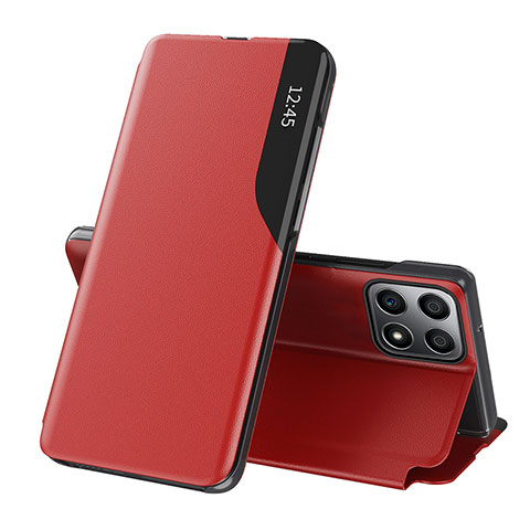 Funda de Cuero Cartera con Soporte Carcasa QH1 para Huawei Honor 70 Lite 5G Rojo