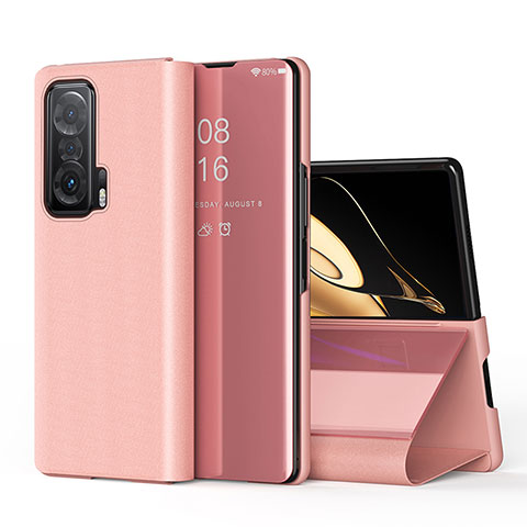 Funda de Cuero Cartera con Soporte Carcasa QH1 para Huawei Honor Magic V 5G Oro Rosa