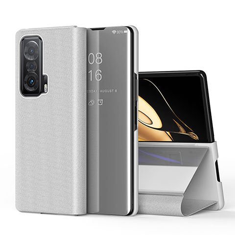 Funda de Cuero Cartera con Soporte Carcasa QH1 para Huawei Honor Magic V 5G Plata