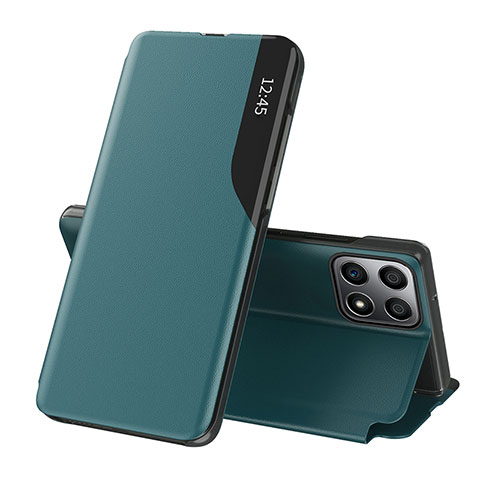 Funda de Cuero Cartera con Soporte Carcasa QH1 para Huawei Honor X6 5G Verde