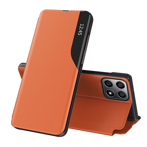 Funda de Cuero Cartera con Soporte Carcasa QH1 para Huawei Honor X8a 5G Naranja