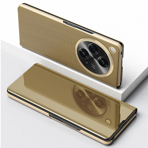 Funda de Cuero Cartera con Soporte Carcasa QH1 para Oppo Find N3 5G Oro