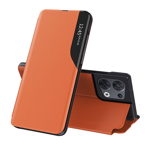 Funda de Cuero Cartera con Soporte Carcasa QH1 para Xiaomi Redmi Note 13 5G Naranja