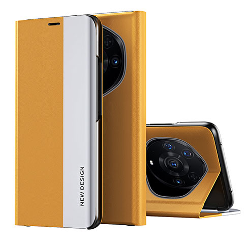Funda de Cuero Cartera con Soporte Carcasa QH2 para Huawei Honor Magic3 Pro+ Plus 5G Amarillo