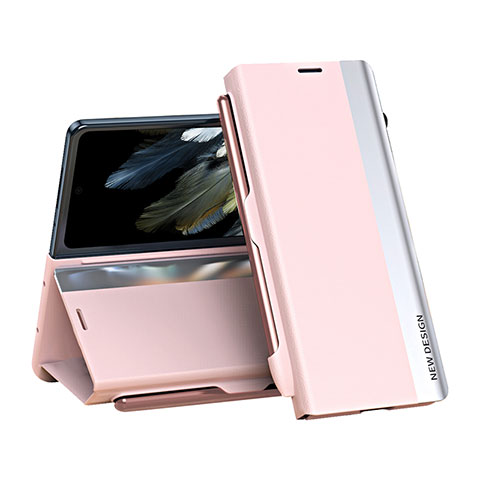 Funda de Cuero Cartera con Soporte Carcasa QH2 para OnePlus Open 5G Rosa