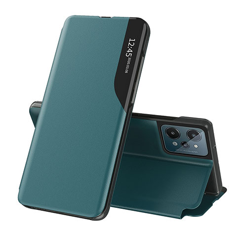 Funda de Cuero Cartera con Soporte Carcasa QH2 para Realme C31 Verde