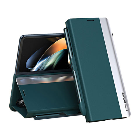 Funda de Cuero Cartera con Soporte Carcasa QH2 para Samsung Galaxy Z Fold5 5G Verde