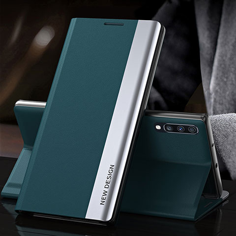 Funda de Cuero Cartera con Soporte Carcasa QH3 para Samsung Galaxy A70 Verde