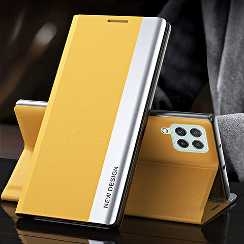 Funda de Cuero Cartera con Soporte Carcasa QH5 para Samsung Galaxy M33 5G Amarillo