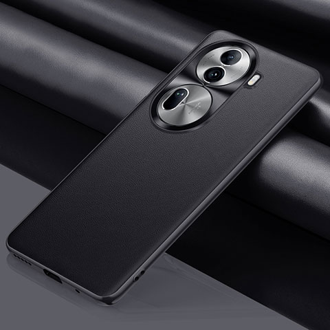 Funda de Cuero Cartera con Soporte Carcasa QK1 para Oppo Reno11 Pro 5G Negro