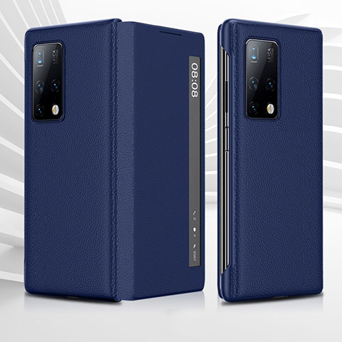 Funda de Cuero Cartera con Soporte Carcasa QK2 para Huawei Mate X2 Azul