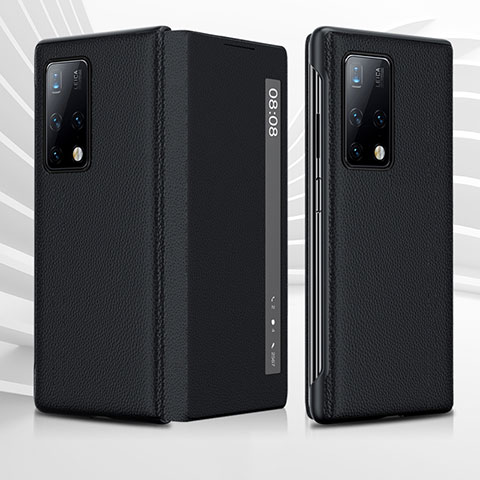 Funda de Cuero Cartera con Soporte Carcasa QK2 para Huawei Mate X2 Negro