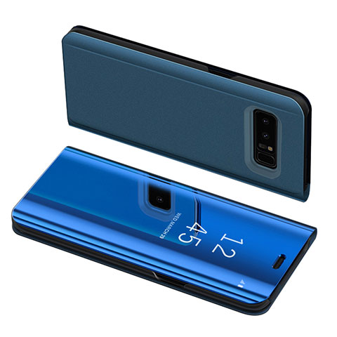 Funda de Cuero Cartera con Soporte Carcasa S01 para Samsung Galaxy Note 8 Azul