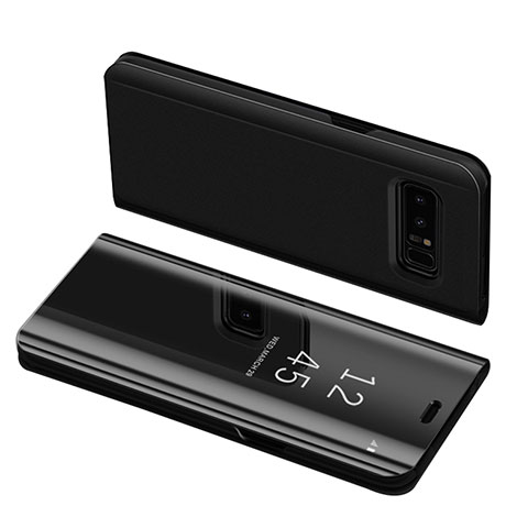 Funda de Cuero Cartera con Soporte Carcasa S01 para Samsung Galaxy Note 8 Negro