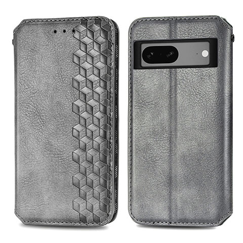 Funda de Cuero Cartera con Soporte Carcasa S01D para Google Pixel 7 5G Gris