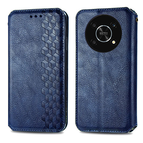 Funda de Cuero Cartera con Soporte Carcasa S01D para Huawei Enjoy 50 Pro Azul