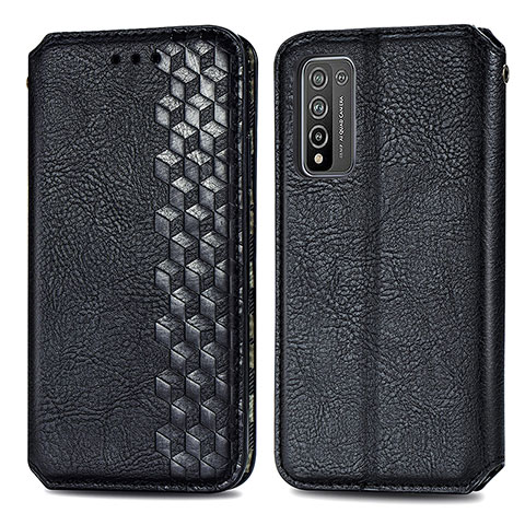 Funda de Cuero Cartera con Soporte Carcasa S01D para Huawei Honor 10X Lite Negro