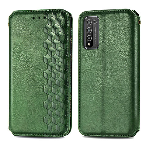 Funda de Cuero Cartera con Soporte Carcasa S01D para Huawei Honor 10X Lite Verde