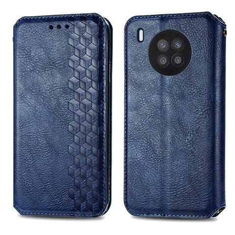 Funda de Cuero Cartera con Soporte Carcasa S01D para Huawei Honor 50 Lite Azul